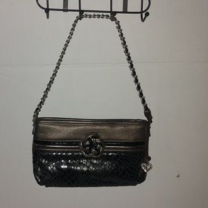 Rare Brighton baguette with leather woven chain strap.